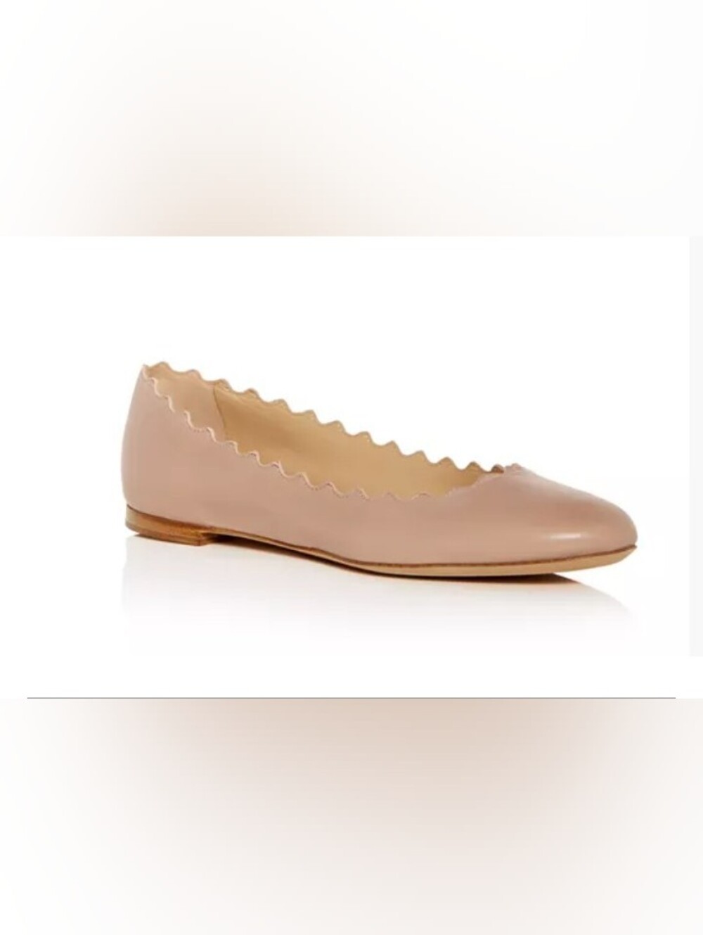Chloé Scalloped Ballet Flats in Blush Pink